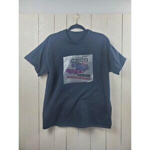 Mens Woodburn Dragstrip Misprint Graphic T Shirt Black Deadstock Defect Tee Larg